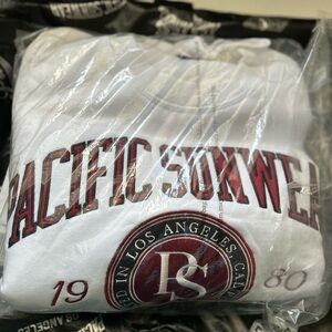 Pacific Sunwear White Hoodie with Red Accents